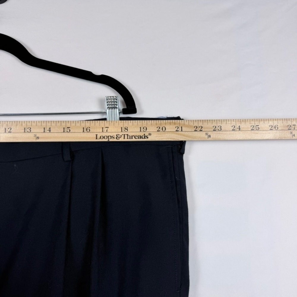 Roundtree & Yorke Lotx2 Dress Pants Black Navy 42x32 Pleated Cuffed Professional - Picture 13 of 15